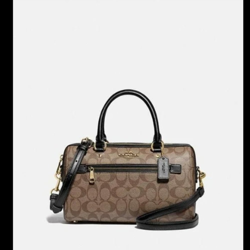 New Coach Rowan Satchel in Signature Canvas with Matching Wallet